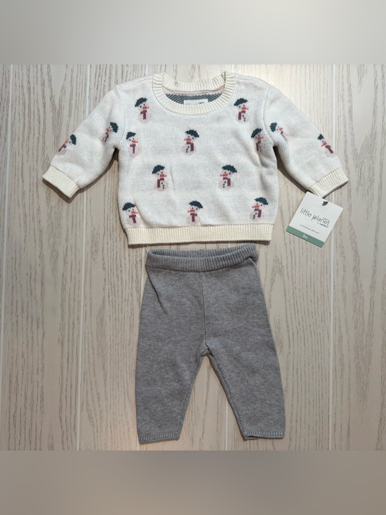 Little Planet Other - Little Planet‎ by Carter’s Baby 3M Organic Cotton Snowman Sweater Pants Set NWT